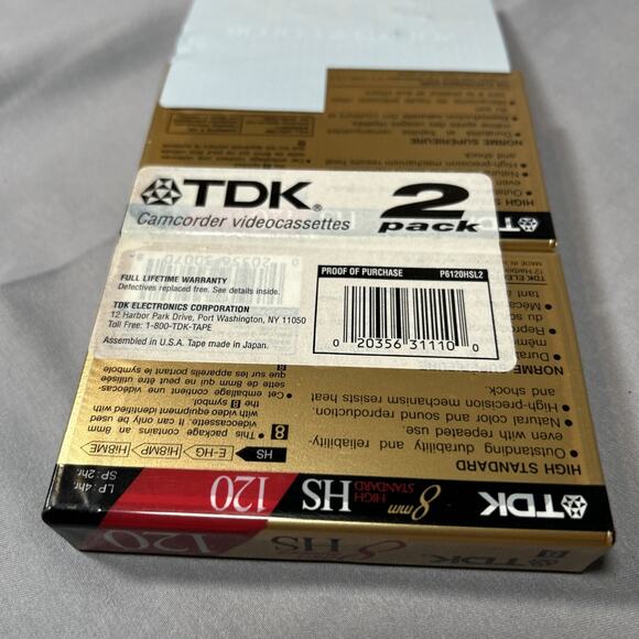 Sealed 2x TDK 8mm HS120 Video Camcorder Cassette Tape High Standard - Picture 4 of 7